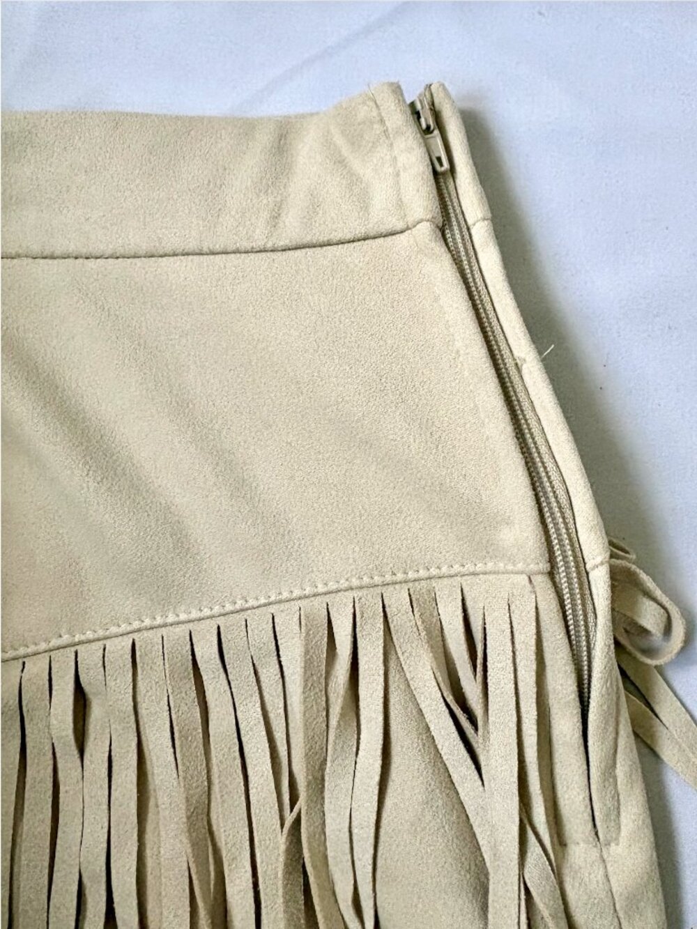 Alya (Francesca's) Gina Fringe Side-Zip Western Cowgirl Mini Skirt | Size M - Picture 5 of 11